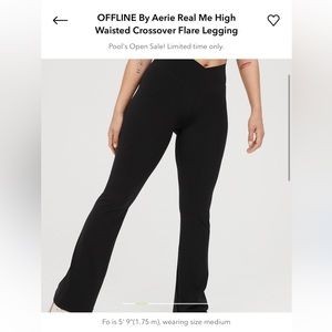Offline By Aerie Real Me High Wasted Crossover Flare Leggings